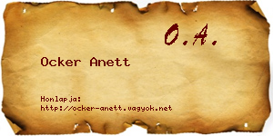 Ocker Anett névjegykártya