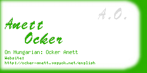 anett ocker business card